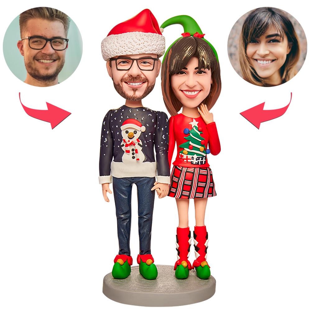 💑  Wackelkopf Weihnachtsfigur - Partnerlook