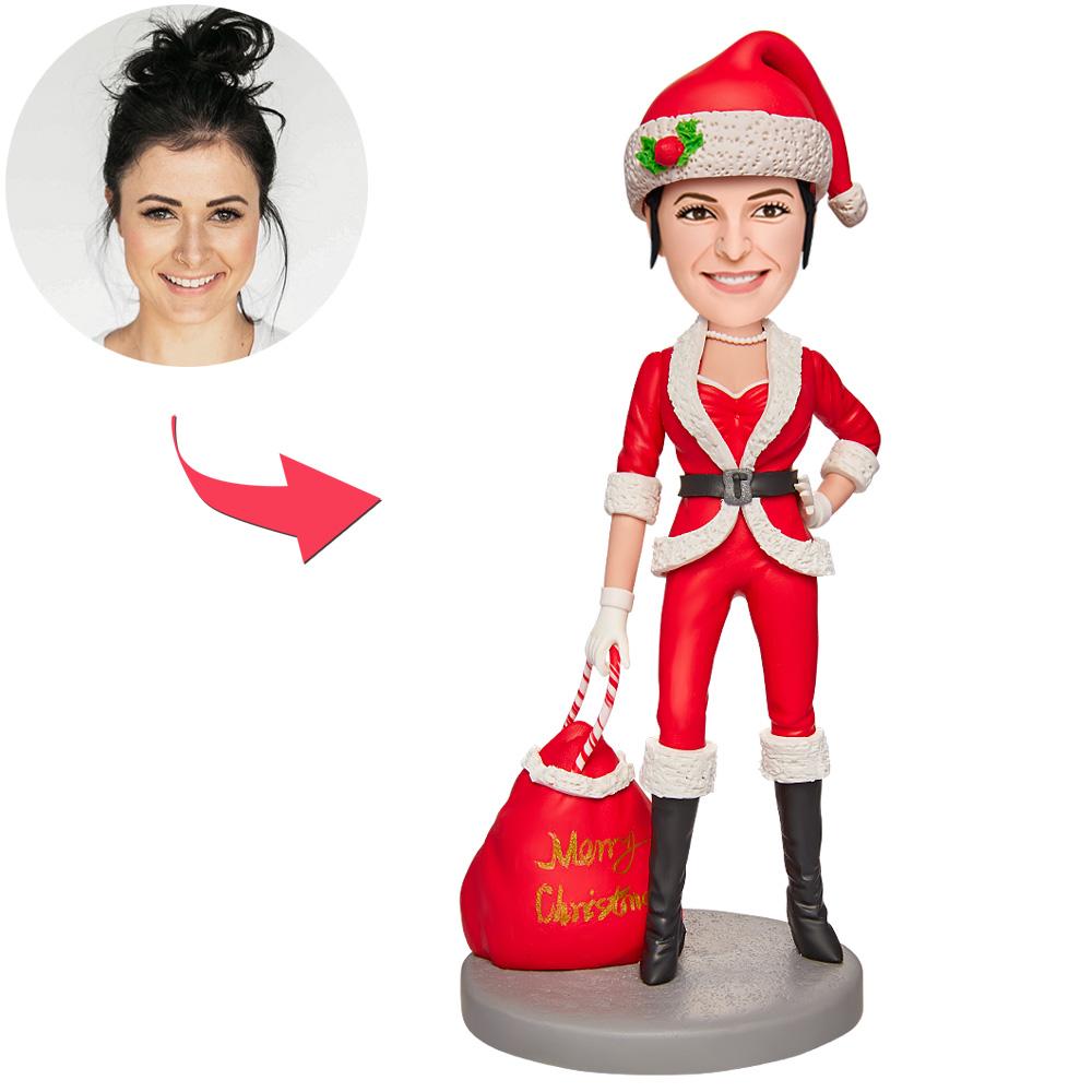 🎄Wackelkopf Weihnachtsfigur- Weihnachtsmädchen im roten Outfit