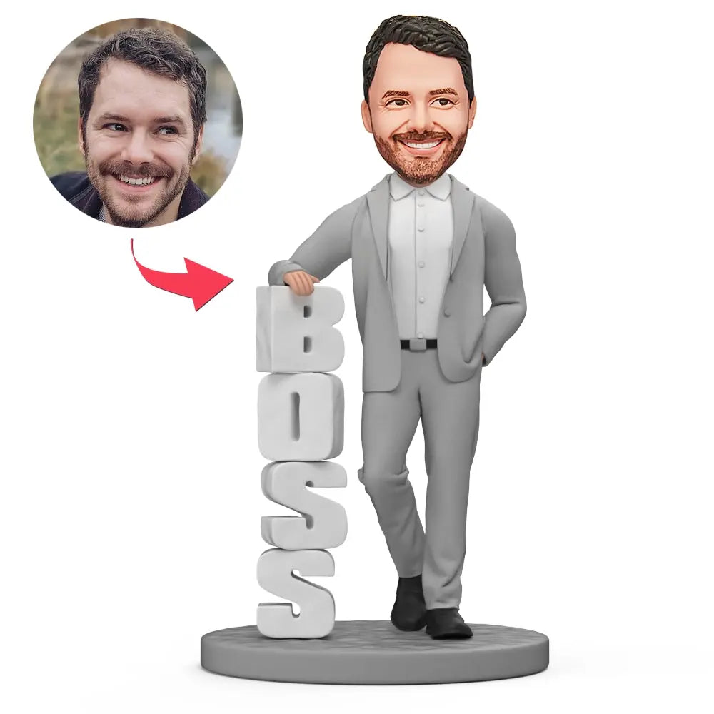 Wackelkopffigur für den Chef – mit individuellem Gesicht & BOSS-Sockel
