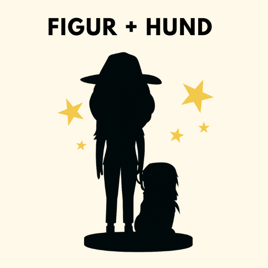 🐾 Wackelkopffigur „Frauchen & Hund“ – gemeinsam auf einem Sockel, individuell gestaltet